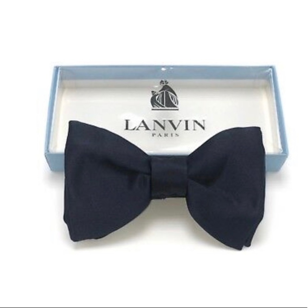 LAVIN Paris Luxury Navy Blue Silk Bowtie Made in FRANCE Brand NEW in Box $200